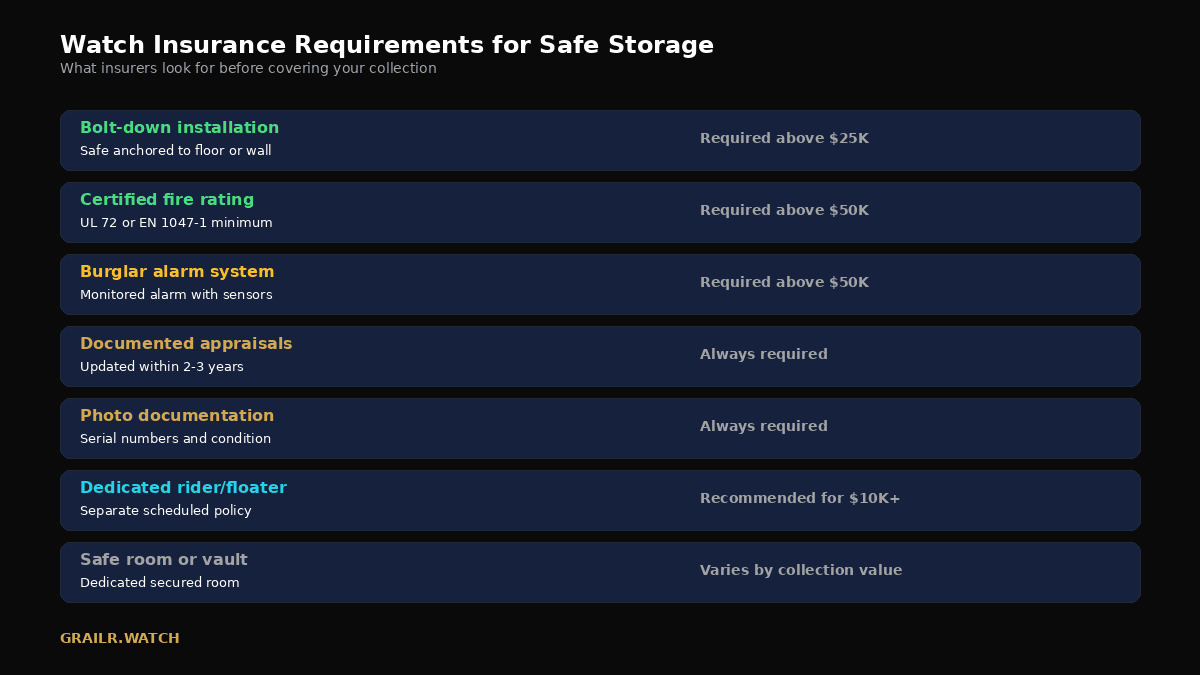 Watch insurance requirements checklist