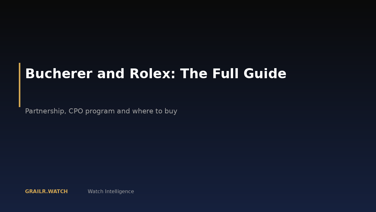Bucherer and Rolex partnership guide