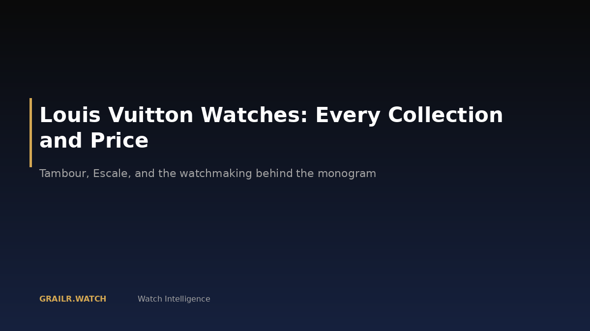 Louis Vuitton watches collection guide 2026