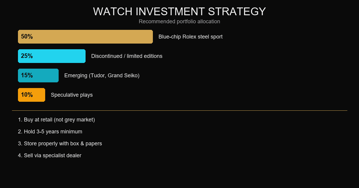 Watch portfolio strategy — diversification, entry points, and brand allocation