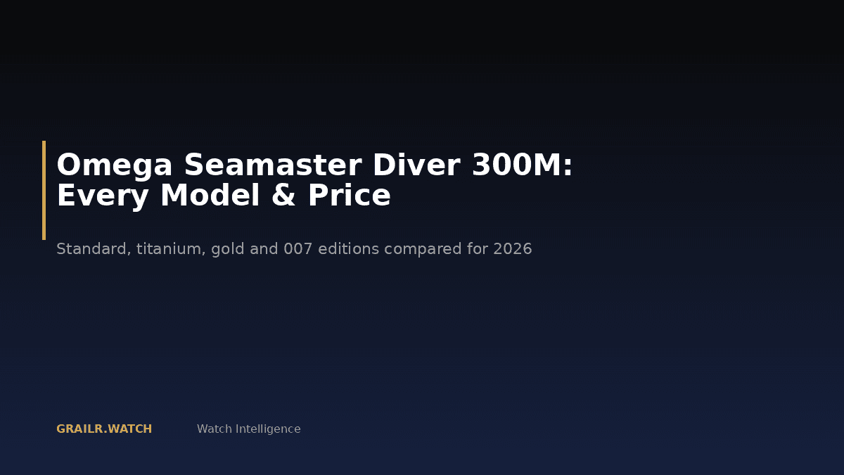Omega Seamaster Diver 300M collection showing steel, titanium, and 007 editions