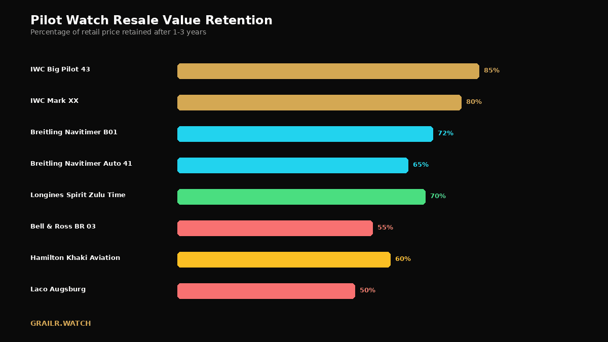 Pilot watch resale value retention by brand