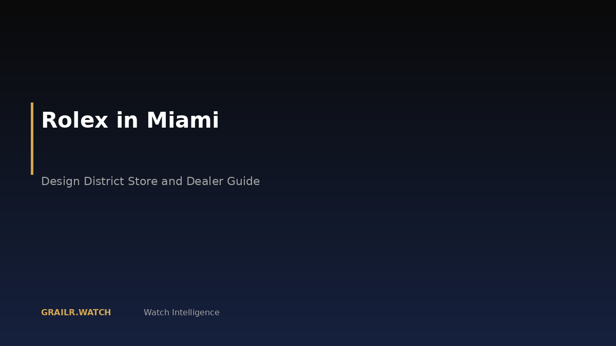 Rolex boutique in Miami Design District guide