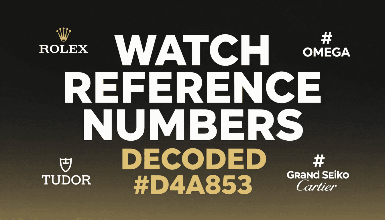 Watch reference numbers decoded — how to find and read reference numbers for Rolex, Omega, Tudor, Cartier, Grand Seiko