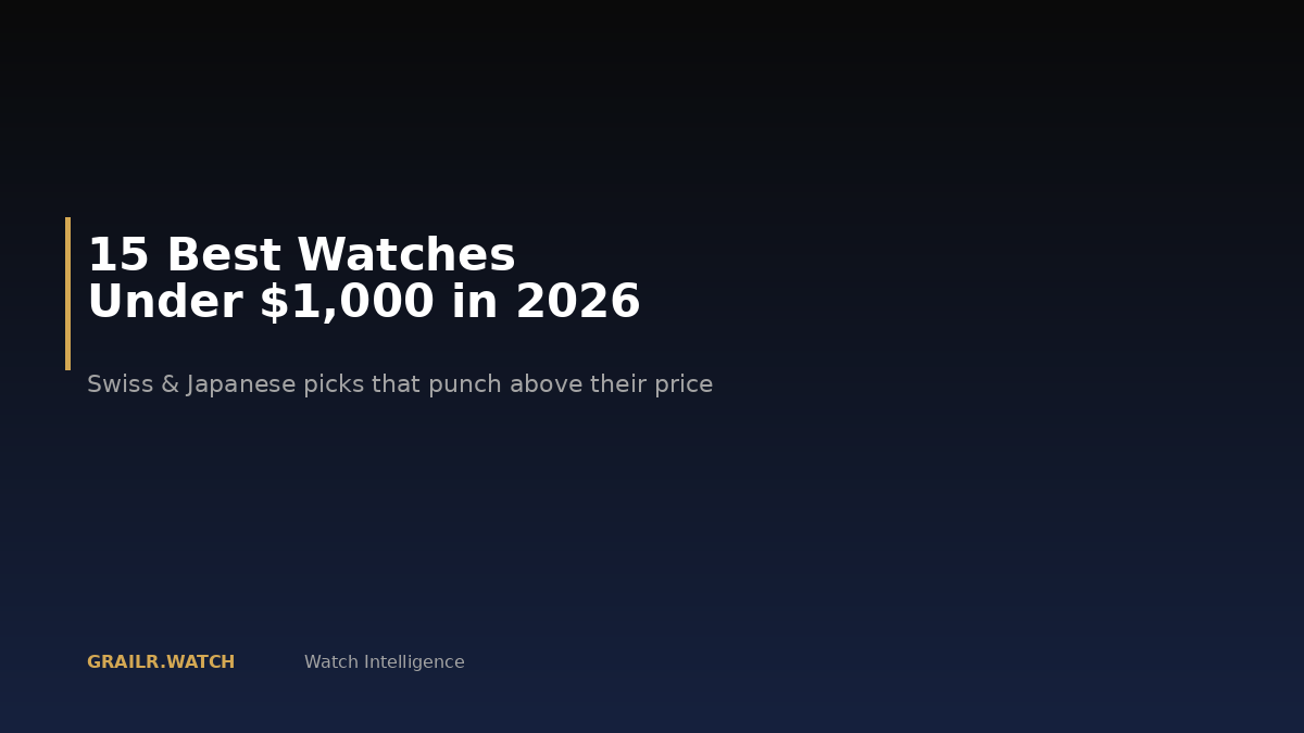 Best watches under $1,000 in 2026