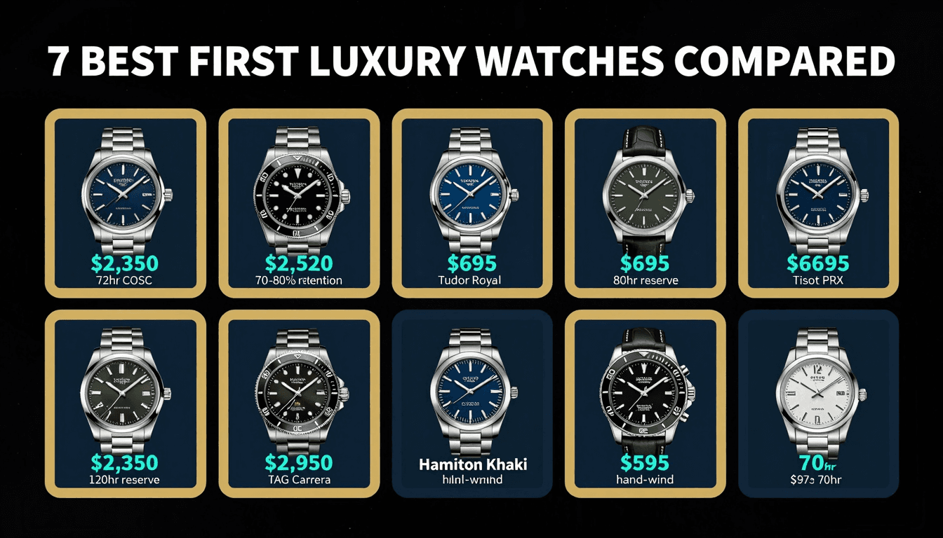 7 best first luxury watches compared — price, movement, resale value
