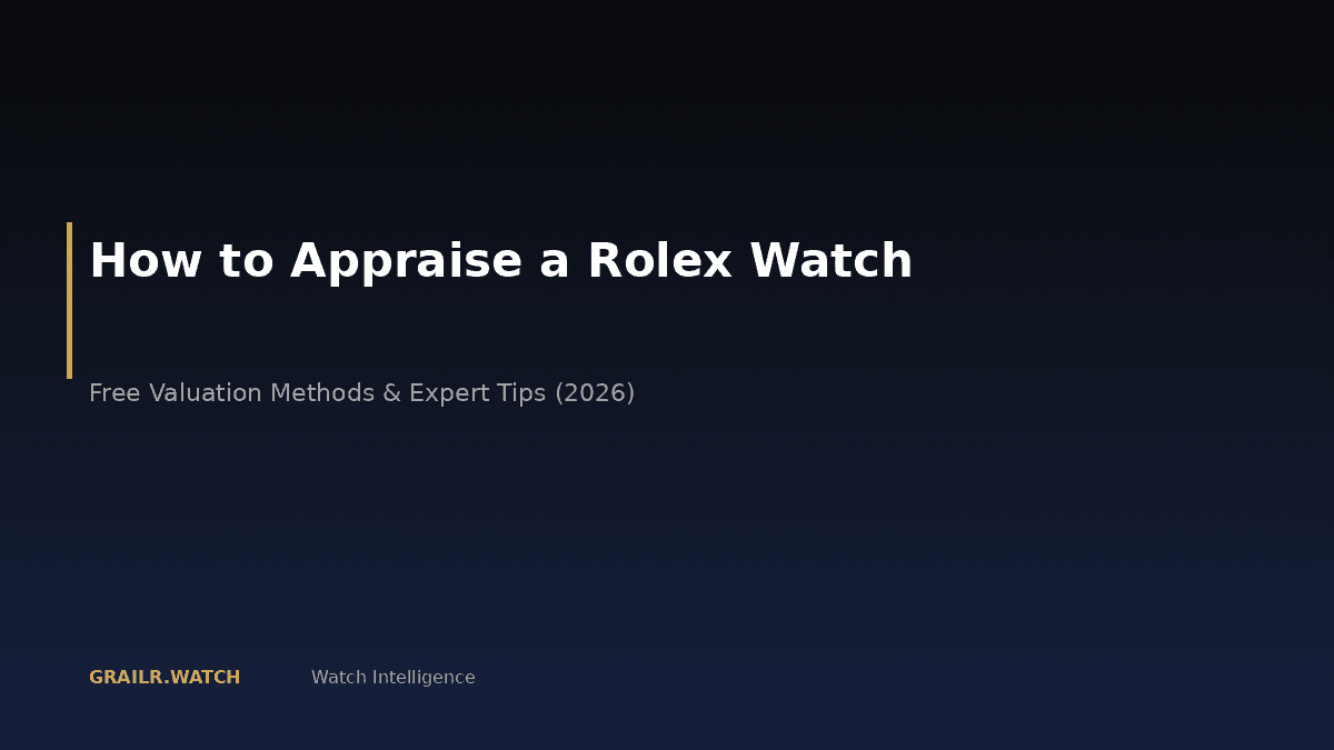 How to appraise a Rolex watch 2026