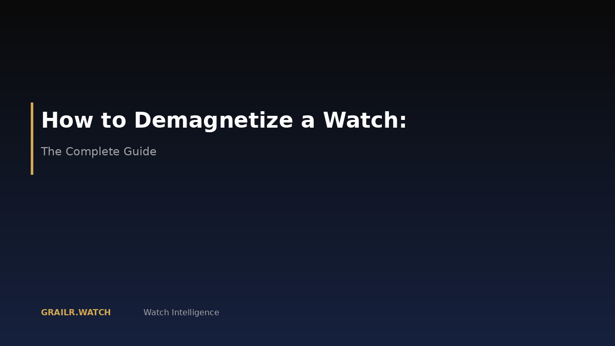 How to demagnetize a watch — guide to causes, testing and fixes