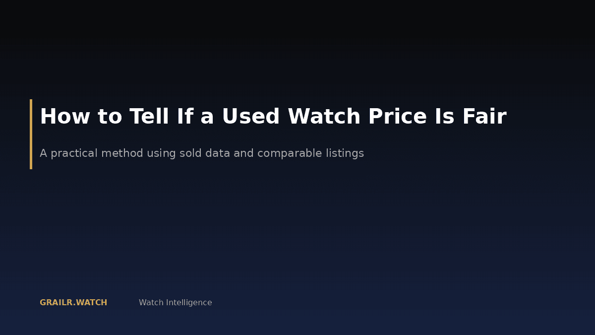 How to tell if a used watch price is fair