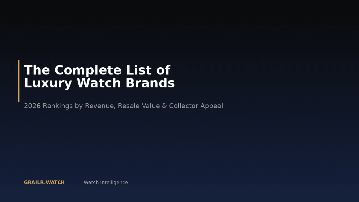 Complete guide to luxury watch brands 2026