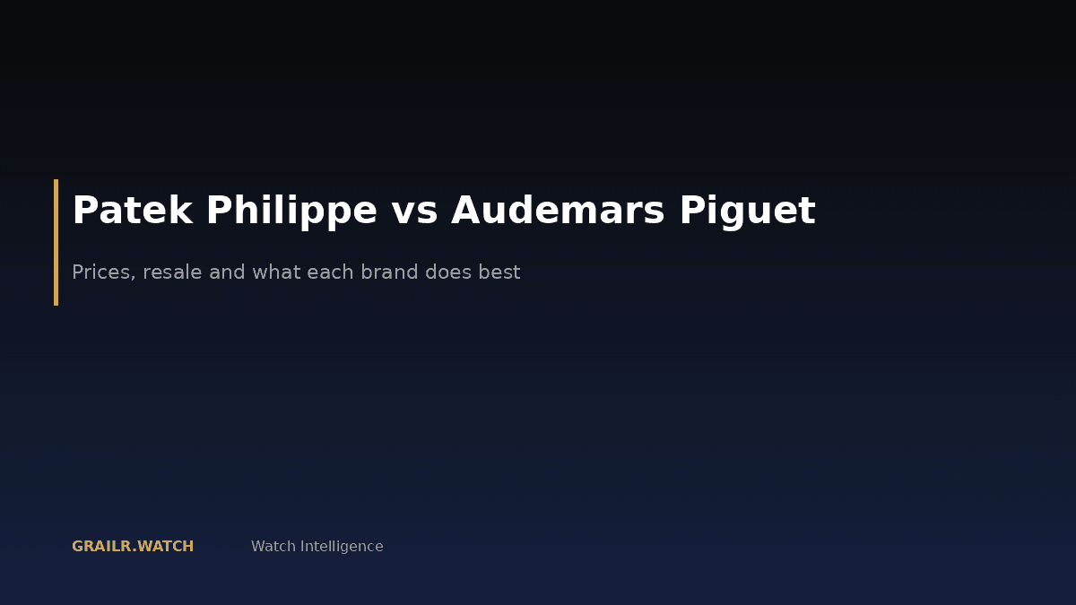 Patek Philippe and Audemars Piguet price and resale comparison infographic